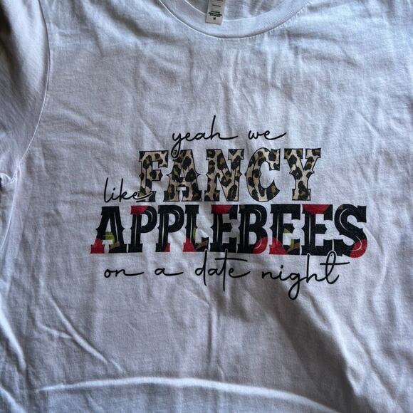 Canvas T-shirt women's size M “Fancy like Applebees” - Picture 3 of 5